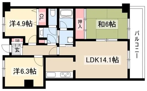 シャトレ御棚【3階】の間取り