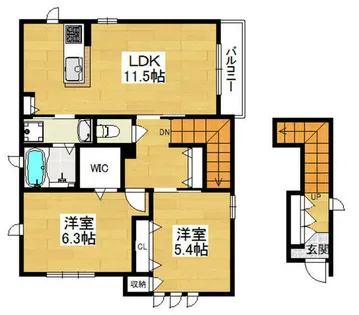 シャーメゾン川西【2階】の間取り
