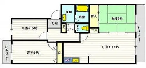 マッティーナ神戸壱番館【A-3号室】の間取り