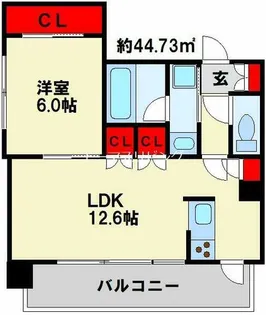 RJRプレシア西小倉駅前【205号室】の間取り