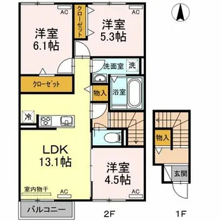 ロワジール多米【2階】の間取り