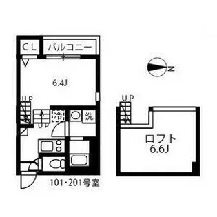 ハーモニーテラス向島町【101号室】の間取り