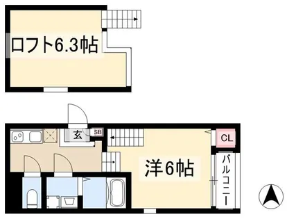 ロフトレジデンス新守山【201号室】の間取り