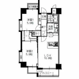 ヒルクレスト百道【301号室】の間取り