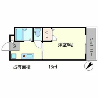 ハイツ北泉【1階】の間取り