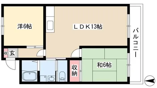 グリーンビューハイツ【2階】の間取り