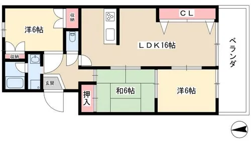 本山マンション【202号室】の間取り