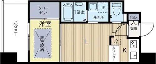 エステートモア天神【410号室】の間取り