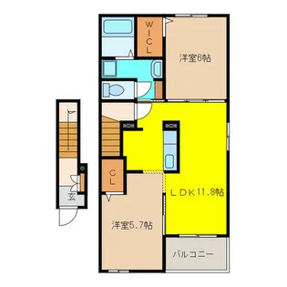 ジェルメ橋爪Ⅱ【2階】の間取り
