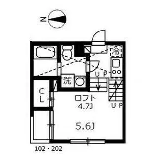 ハーモニーテラス志賀町Ⅵ【102号室】の間取り