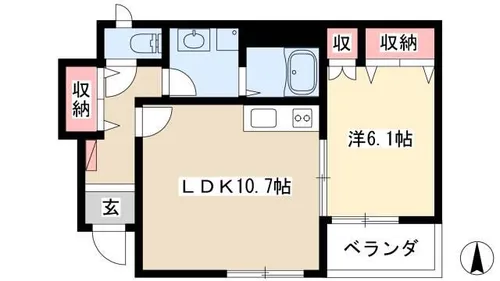 シーパレスA【101号室】の間取り