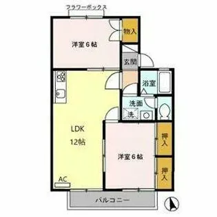 セジュールスギモト A【202号室】の間取り