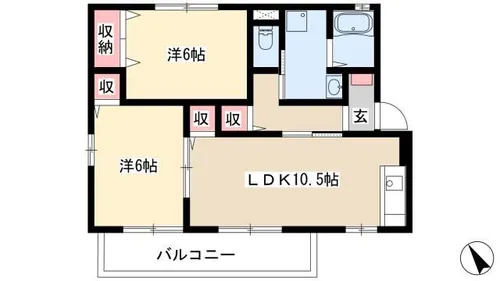 グランヴェール【B205号室】の間取り