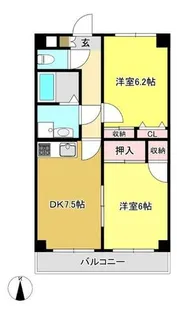 ボヌール旭町【4-B号室】の間取り
