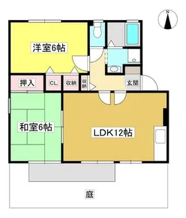 ハーバービュー丸山 EAST【102号室】の間取り