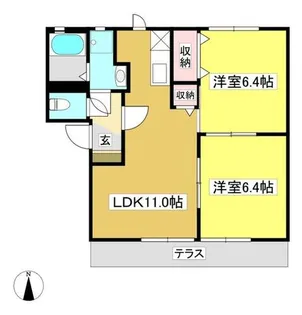フローラルヒルズD【1階】の間取り