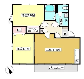 クレストアベニューC【2階】の間取り