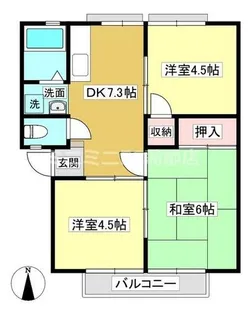 サンシティ三谷B棟【2階】の間取り