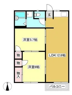 サニータウン七舗A【2階】の間取り