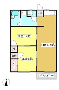 サニータウン七舗A【2階】の間取り