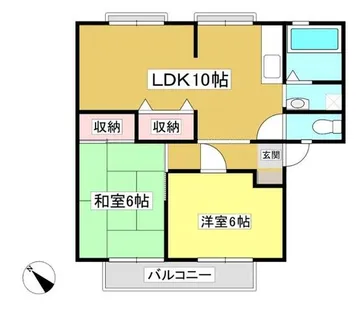 ウィンディア緑B【101号室】の間取り