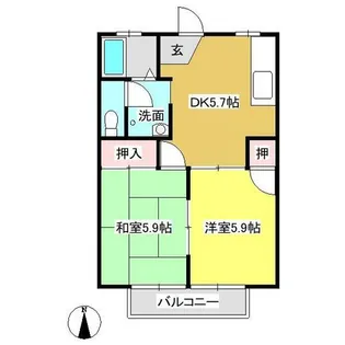 ボナール丸光B棟【1階】の間取り