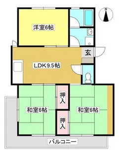ファミーユ若葉【302号室】の間取り
