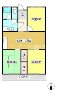 第2ベルセゾンカネセン【402号室】の間取り