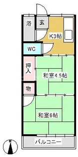 白菊荘【1号室】の間取り
