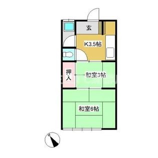 第2プリンスアパート【16号室】の間取り