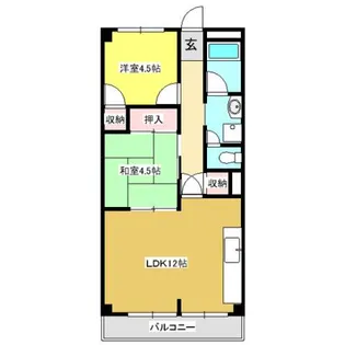グリーンライフ山ノ沢【2D号室】の間取り