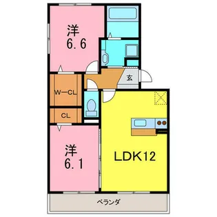 ドルチェビータ【205号室】の間取り
