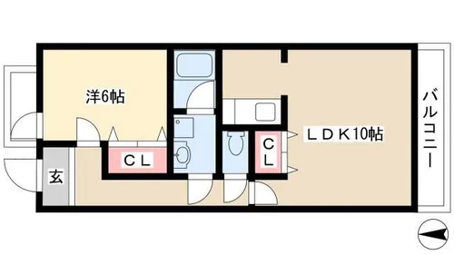 フォンテーヌ峯【502号室】の間取り