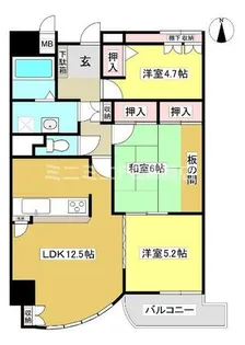 エスポワール蒲郡Ⅱ【704号室】の間取り