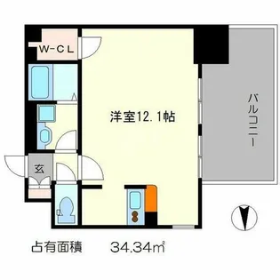 レジディア御所東【5階】の間取り