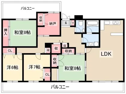 エストA【601号室】の間取り