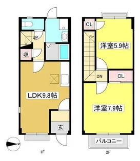 光の森TERRACE A【1号室】の間取り