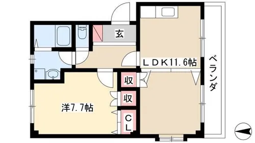 エメラルドノービレⅢ【201号室】の間取り