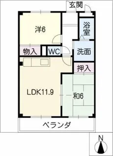 アン・プルール【203号室】の間取り