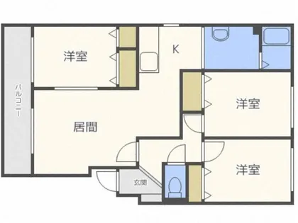 パークハイツF【401号室】の間取り