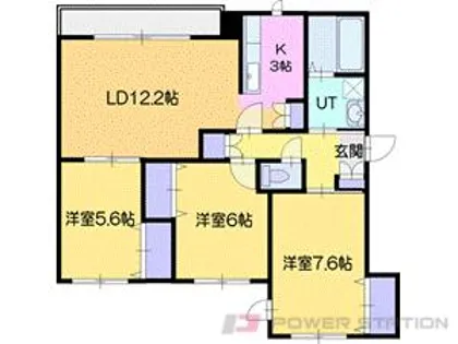 Louvre元江別Ⅱ(ルーブル元江別Ⅱ)【2階】の間取り