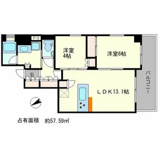ジオエント御所北寺町通【2階】の間取り
