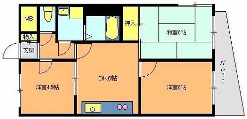 フローラルハイツダイキ2【1階】の間取り