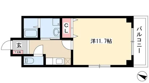 ALBORE kamiotai(アルボーレ カミオタイ)【1階】の間取り