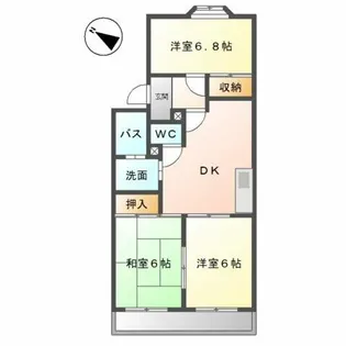 ハイツ株山【2階】の間取り