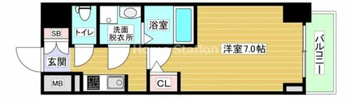 大阪府大阪市福島区吉野5丁目【マンション】の間取り