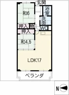 リリーハイツ瑞穂605号室【6階】の間取り