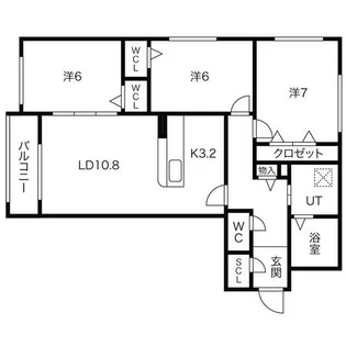 GRANVIA白石【4階】の間取り