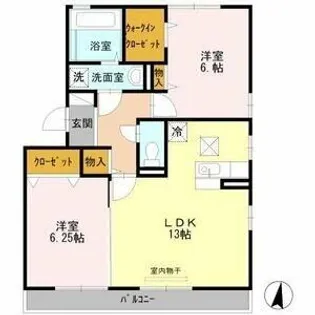 カーサ フェリーチェ Ⅱ【101号室】の間取り