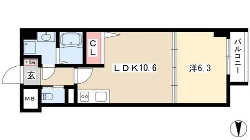 HF名駅北レジデンス WEST【6階】の間取り
